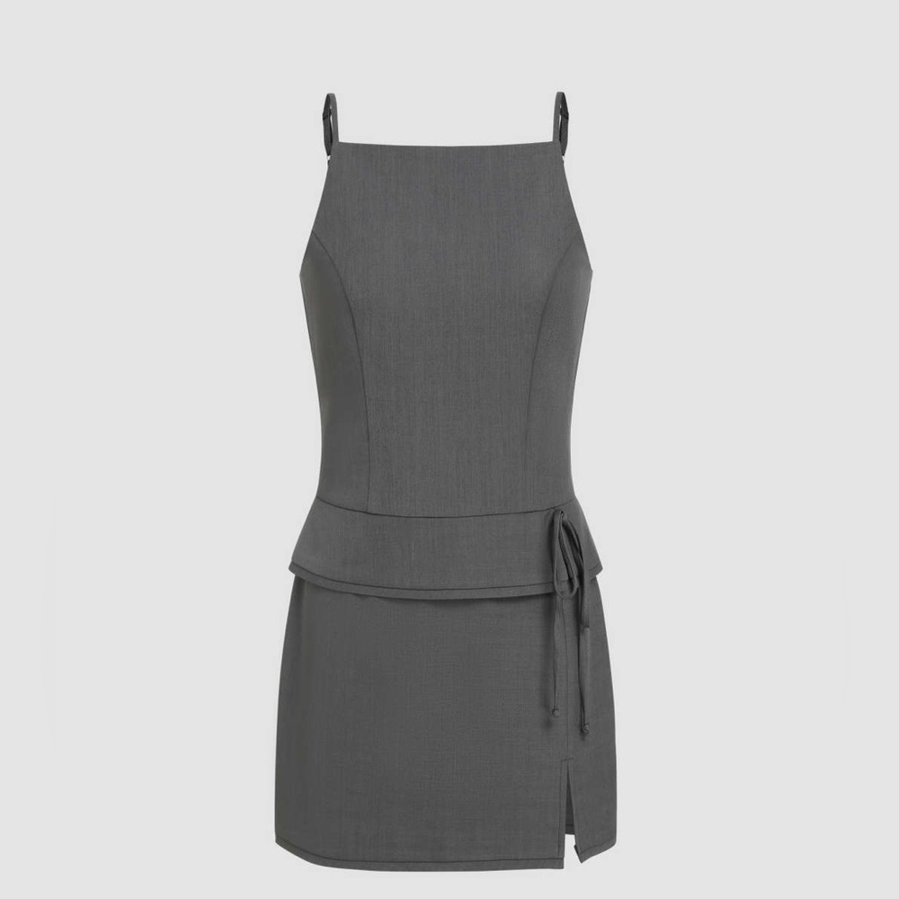 BNWT cider grey knotted solid dress with tie detail size XS